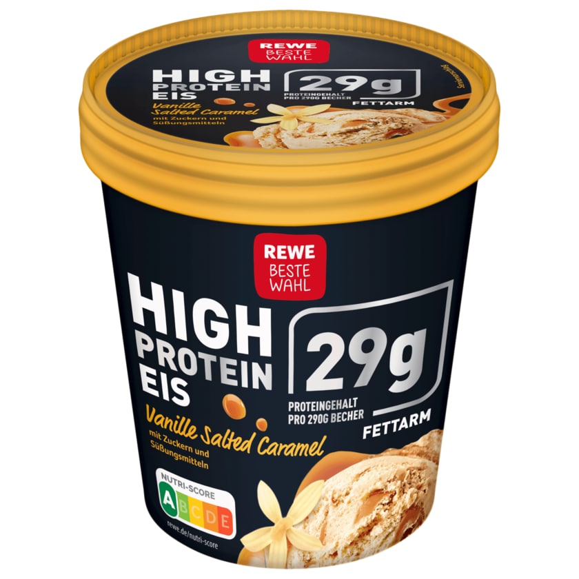 REWE Beste Wahl High Protein Eis Vanille Salted Caramel 500ml